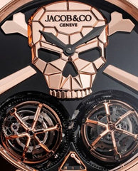 JACO_B CO SKULL DOUBLE TOURBILLION BLACK DIAL