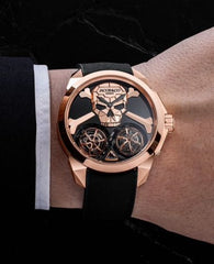 JACO_B CO SKULL DOUBLE TOURBILLION BLACK DIAL