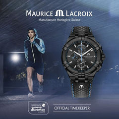 MAURIC_E LACROIX AIKON CHRONOGRAPH Black AUTHENTIC STORE QUALITY