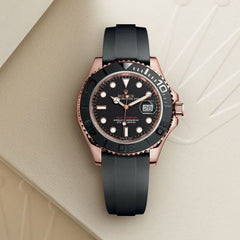 ROLE_X YATCH MASTER BLACK ROSE GOLD SILICONE