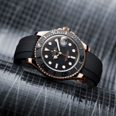 ROLE_X YATCH MASTER BLACK ROSE GOLD SILICONE